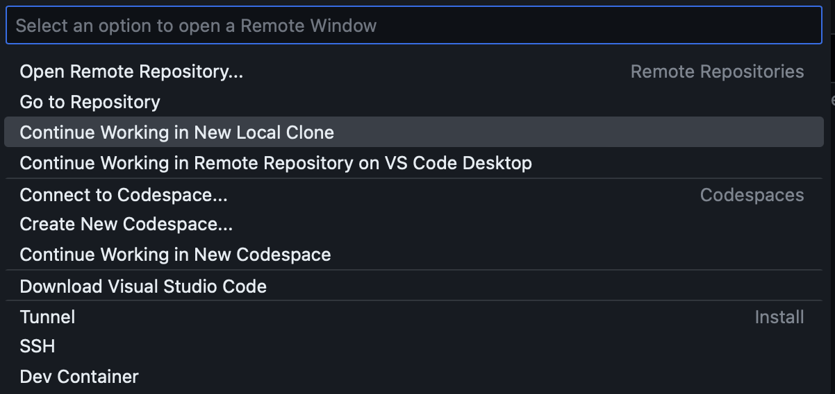 New local clone